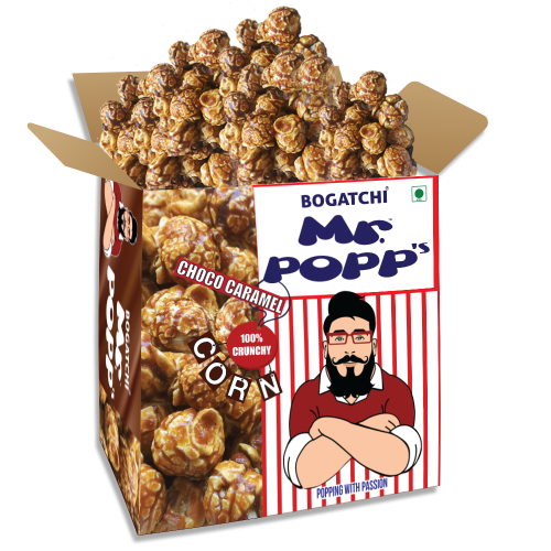 Mr.POPP's Chocolate Crunchy Caramel Popcorn, HandCrafted Gourmet Popcorn, 375g 